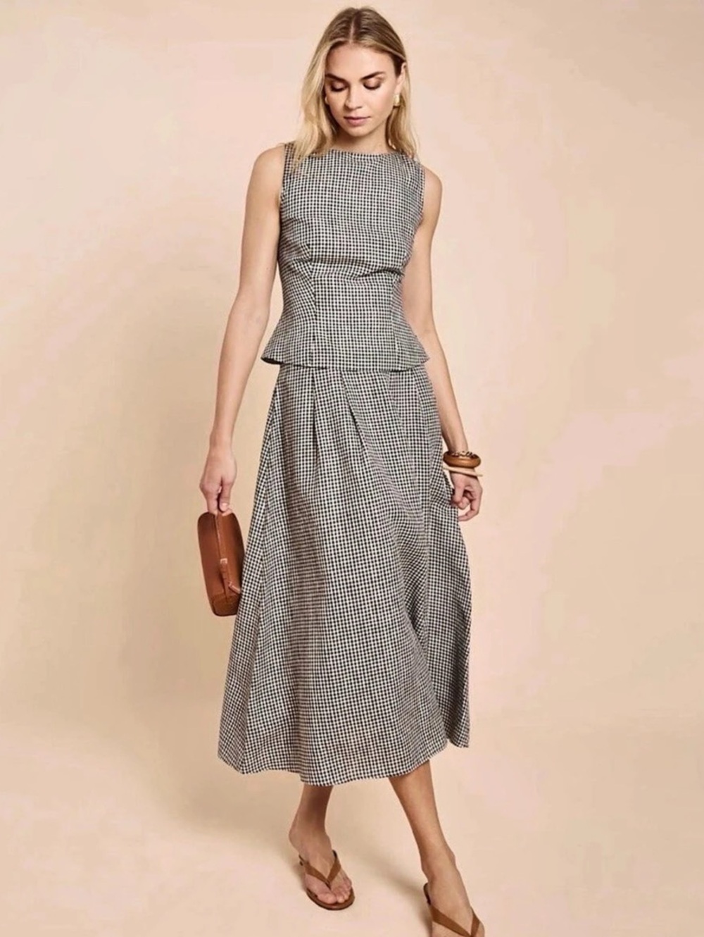 Moda O.P.T Aveline Gingham Midi Dress